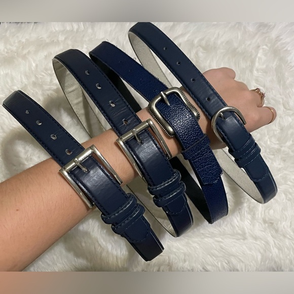 Navy Blue Belts Set of 4 Bundle Unisex - Picture 1 of 4